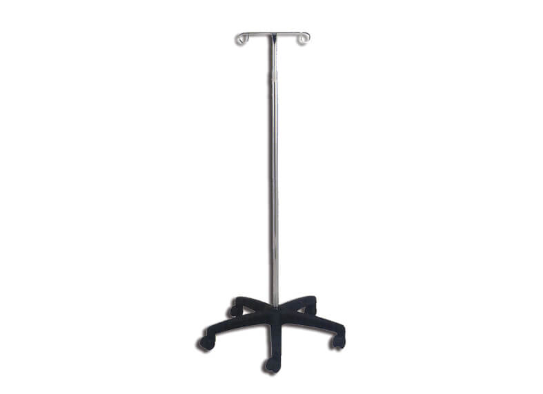 [500226] עמוד עירוי 4 ווים. IV Pole with 4 Hooks. גלגלים לניידות. ס.מדיק יבוא