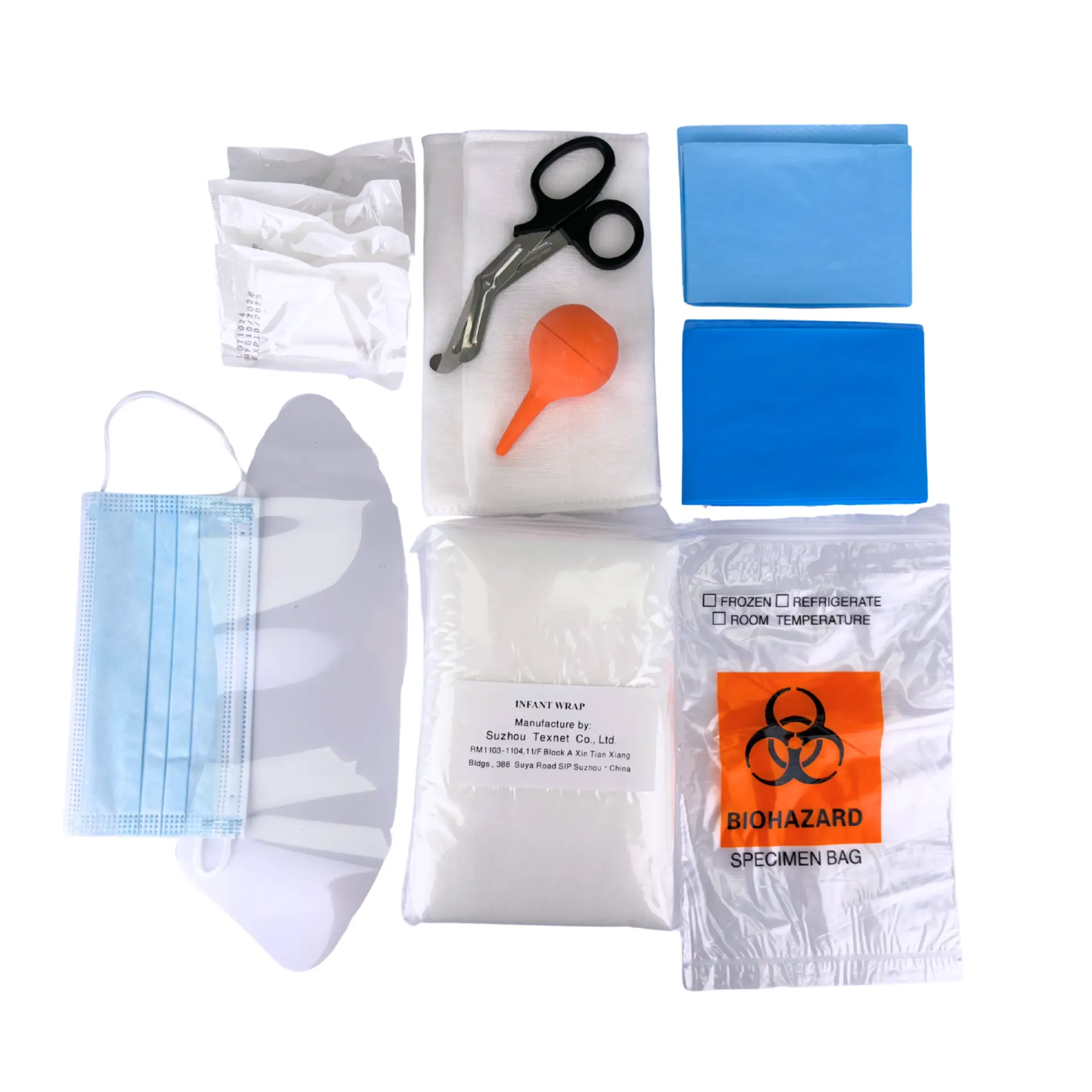 [542009] ערכת לידה חירום. Emergency Delivery Kit. ערכה סטרילית מלאה לסיוע בלידה מחוץ לבית חולים. לאמבולנסים ופארמדיקים. ס.מדיק יבוא