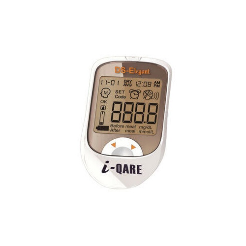 [101207] מד סוכר מדבר i-QARE DS-E. עברית וערבית. לכבדי ראייה. Roche Diabetes Care. ס.מדיק יבוא