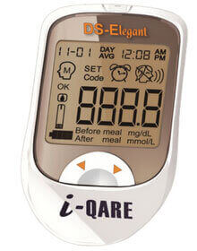 [101207] מד סוכר מדבר i-QARE DS-E. עברית וערבית. לכבדי ראייה. Roche Diabetes Care. ס.מדיק יבוא