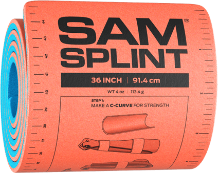 [543404] סד SAM Splint לקיבוע שברים. SAM Splint Universal Splint. סד גמיש רב-פעמי לכל חלקי הגוף. ניתן לגזור ולעצב. ס.מדיק יבוא