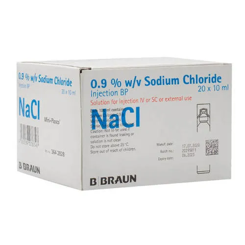 [580107] תמיסת NaCl סודיום 0.9% 10 מ"ל, מארז 20 יח'. Sterile Saline Solution 0.9% 10 ml, Pack of 20. לשטיפה ולחיטוי. ס.מדיק יבוא