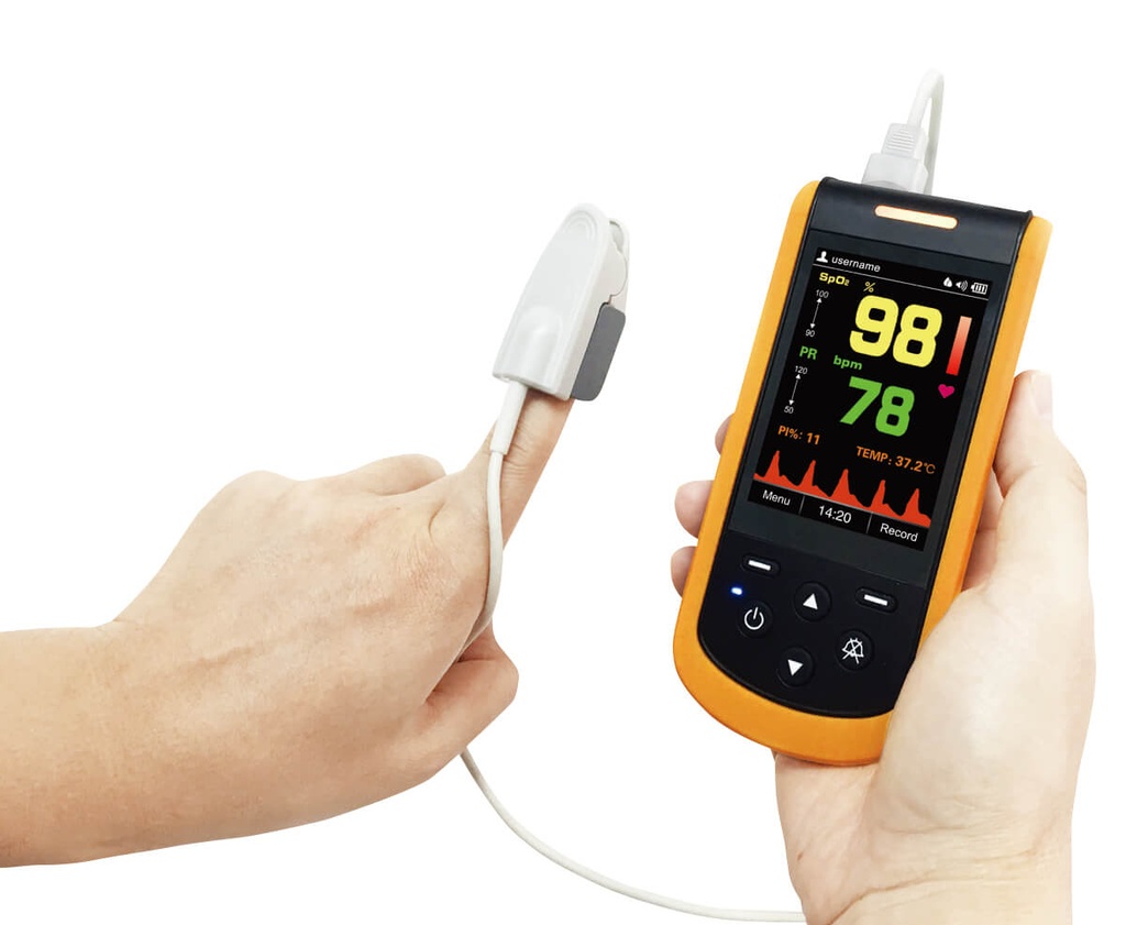 [104003] מד חמצן בדם - SP-20 מד סטורציה מתקדם - מדידה לילדים, למבוגרים ופגים - סוללת ליתיום עד 40 שעות פולס - פולס אוקסימטר ידני ס.מדיק יבוא