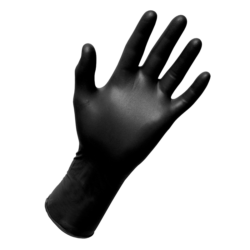 [462821] כפפות ניטריל שחורות. 100 יחידות. Black Nitrile Gloves. מידות S. M. L. XL (S)