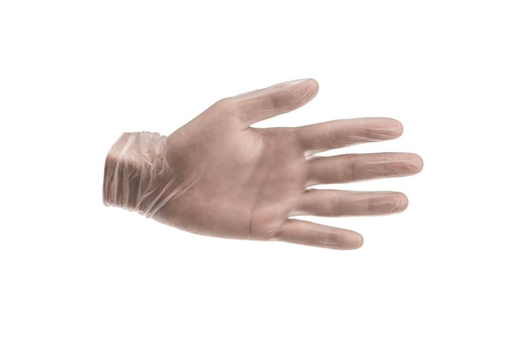 כפפות ויניל שקופות Clear Vinyl gloves יחידות. זמינות במידות M L