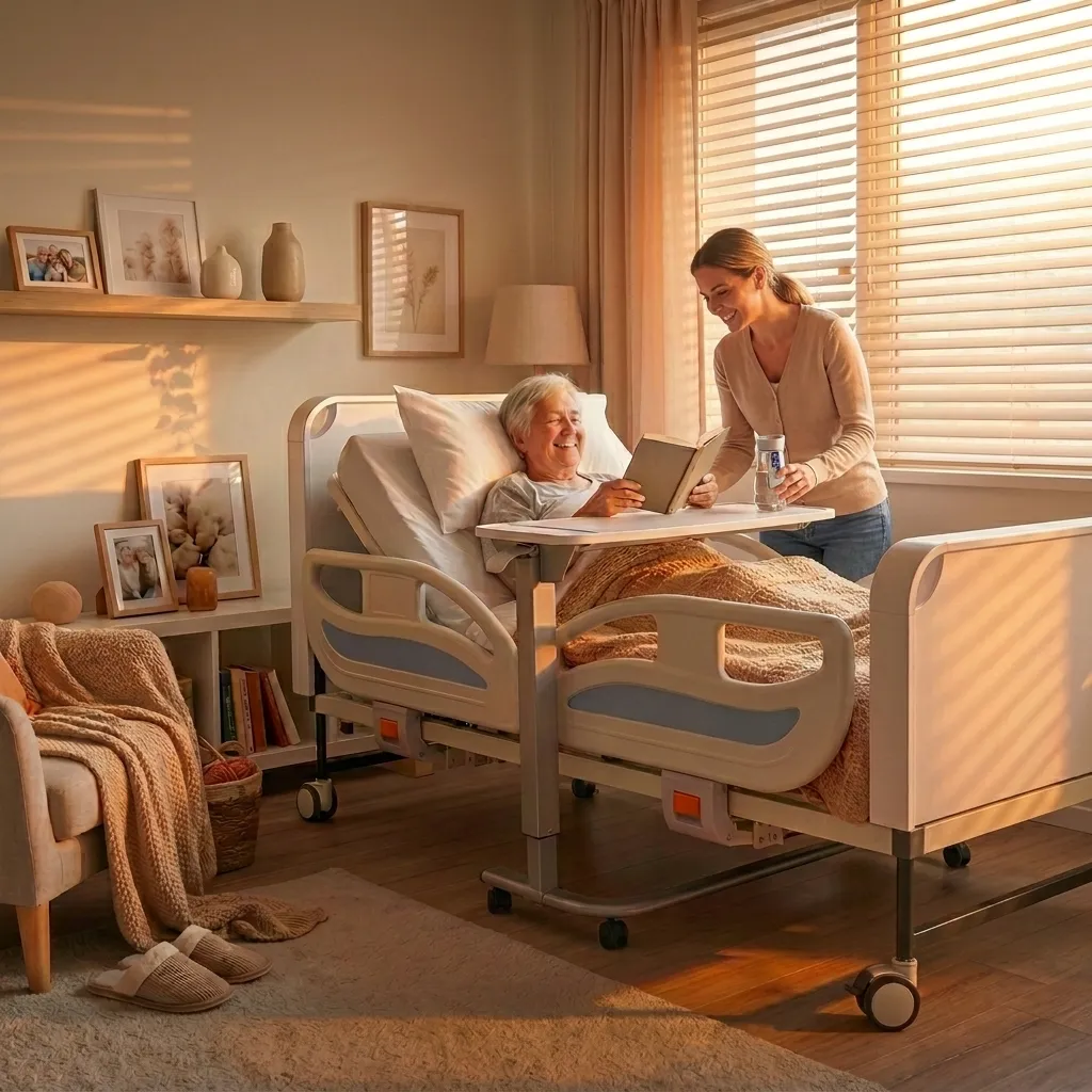 [500601] מיטת אשפוז חשמלית מתקפלת SMiha. Electric Folding Hospital Bed. 4 מנועי Ti-Motion. עומס 126 ק"ג. תקן CE/ISO 13485. תוצרת ישראל. ס.מדיק יבוא