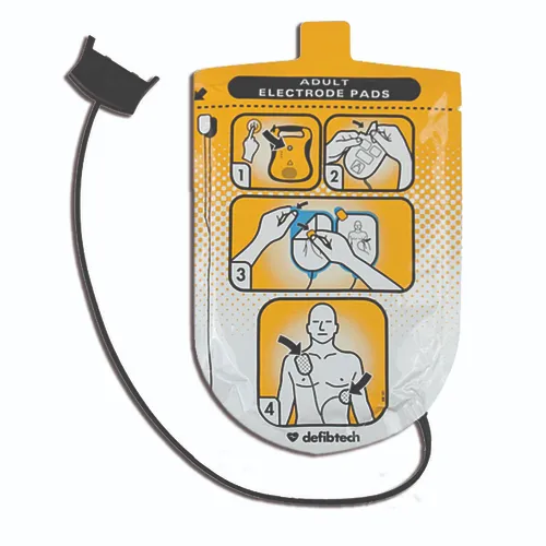 [220215] סט מדבקות מבוגר לדפיברילטור Defibtech. Defibrillation Pads Adult. ס.מדיק יבוא