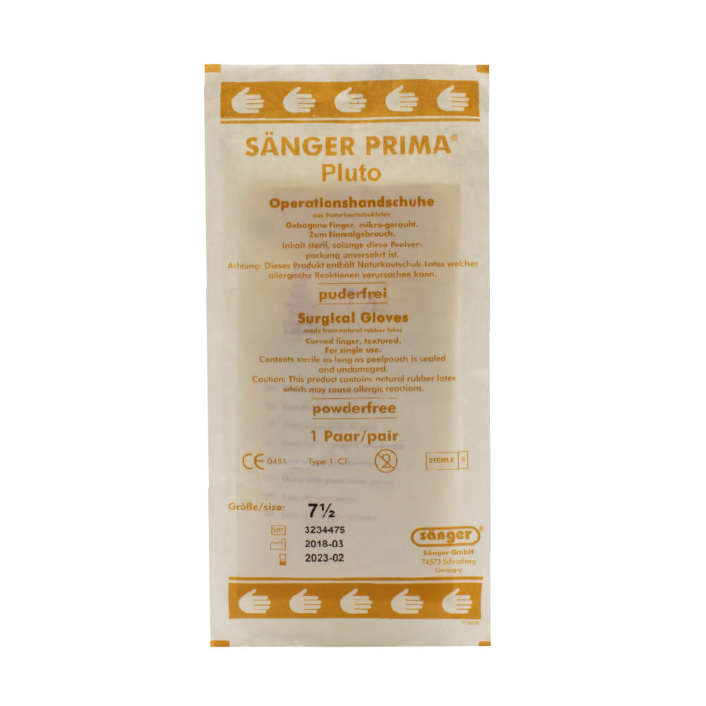 כפפות כירורגיות PLUTO ללא אבקה. PLUTO Surgical Gloves Powder Free. 50 זוגות. מידות 6 / 6.5 / 8.5