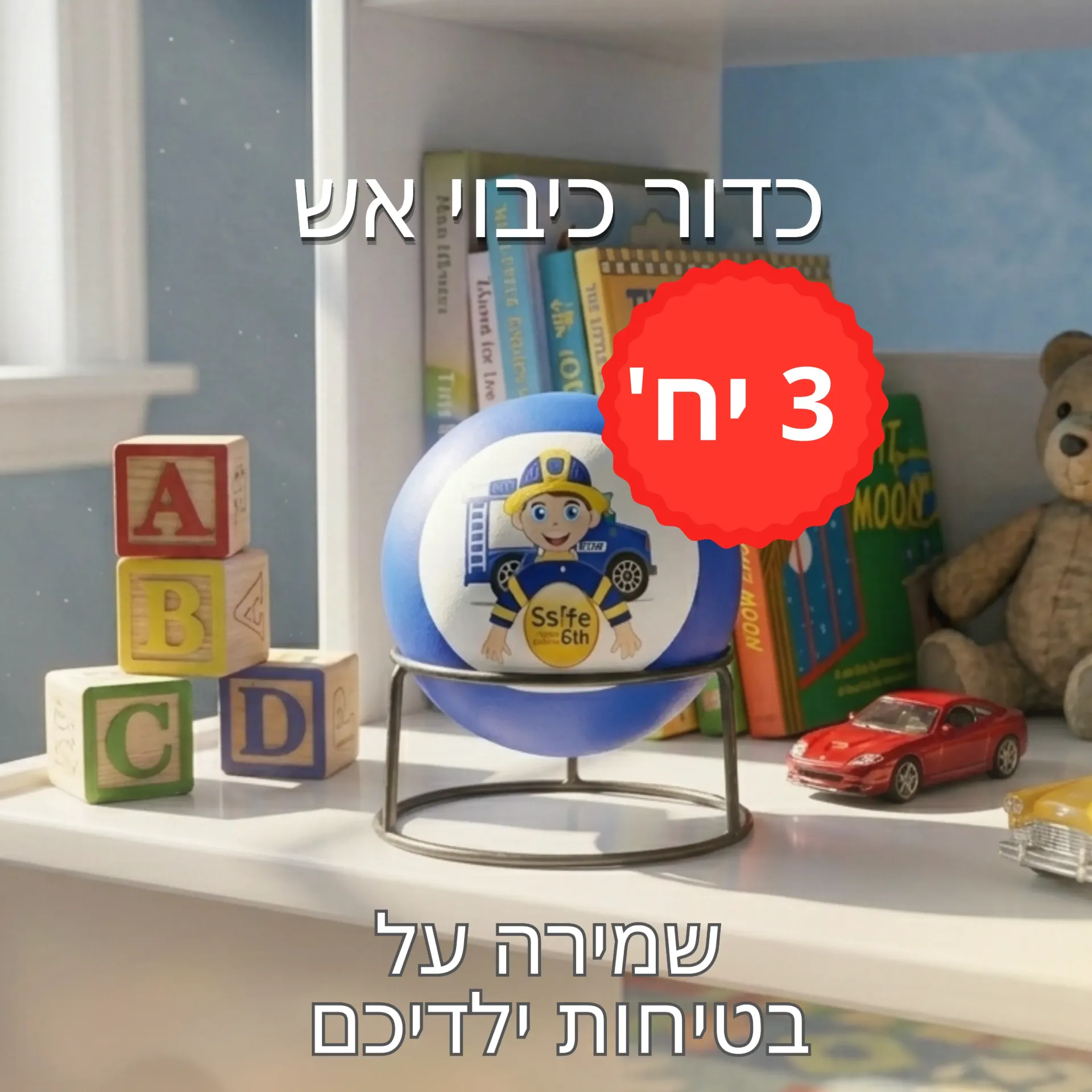 3 כדורי כיבוי אש SAFE BALL בנים. 1.3 ק"ג. חיי מדף 5 שנים. הפעלה תוך 3 שניות. שריפות A, B, C, E. ס.מדיק יבוא . 3 יח'