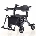 רולטור מתקפל שהופך לכסא ממונע. E Walker Electric Rollator Power Chair. 2 מנועים 250W. טווח נסיעה 12-20 ק"מ. כולל ג'ויסטיק למלווה. ס.מדיק יבוא