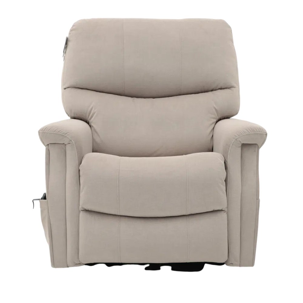 כורסת קימה חשמלית ומסאז' REVOLUTION. Electric Lift Massage Recliner. 2 מנועים גרמניים. ויברציות בישיבה וברגליים. חימום בגב התחתון. רוחב מושב 56 ס"מ. עד 150 ק"ג