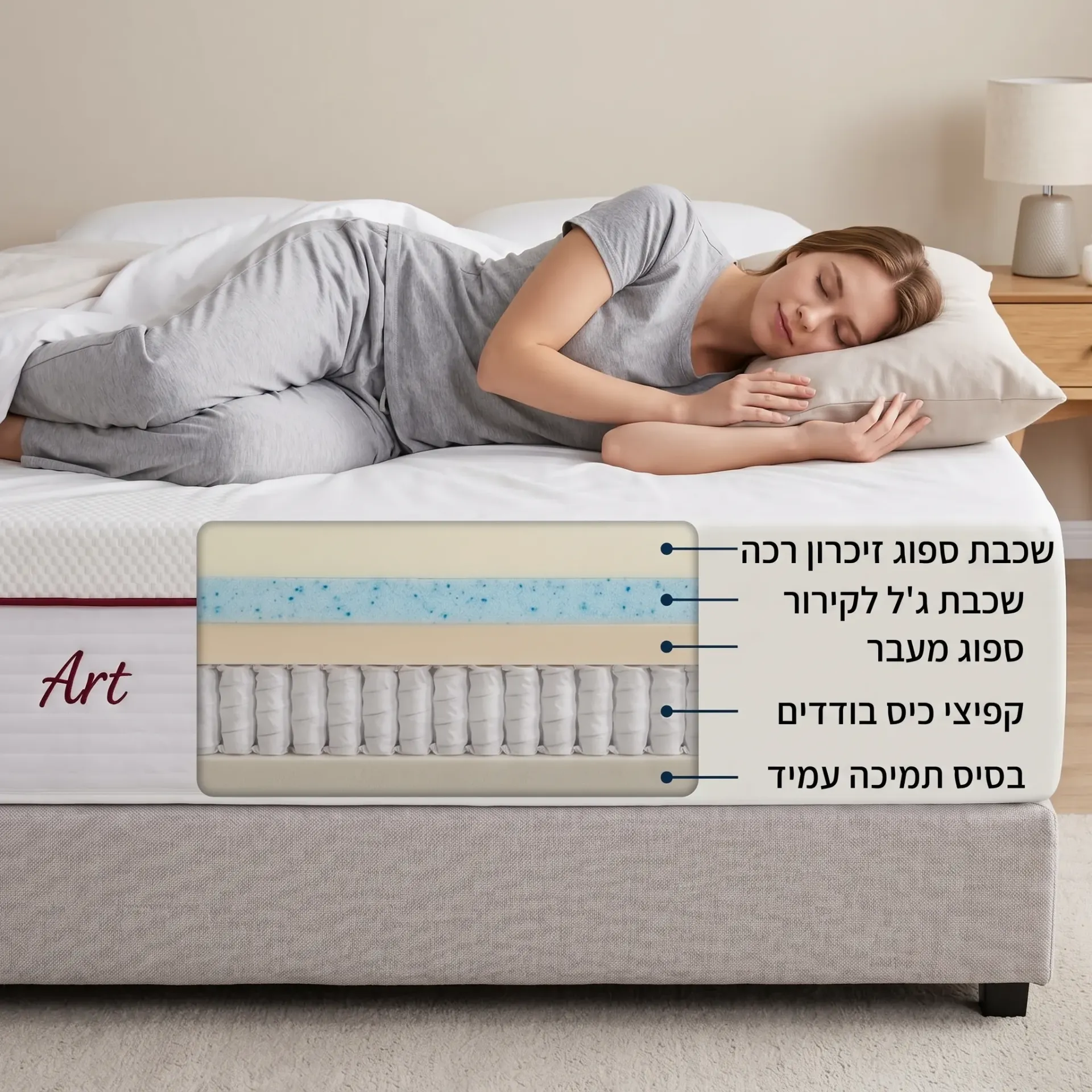 מזרן גרין Swiss Comfort. GREEN Mattress. ONE-SIDE בקשיחות בינונית. 7 מידות