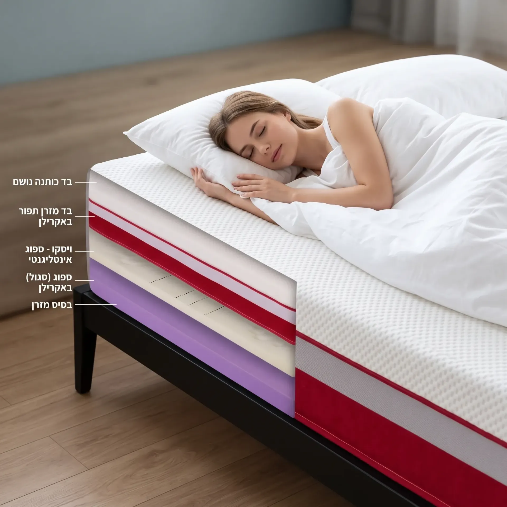[990325] מזרן דרים Swiss Comfort. DREAM Mattress. תמיכה מלאה בלי צורך להפוך. 7 מידות (190×80 יחיד צר)