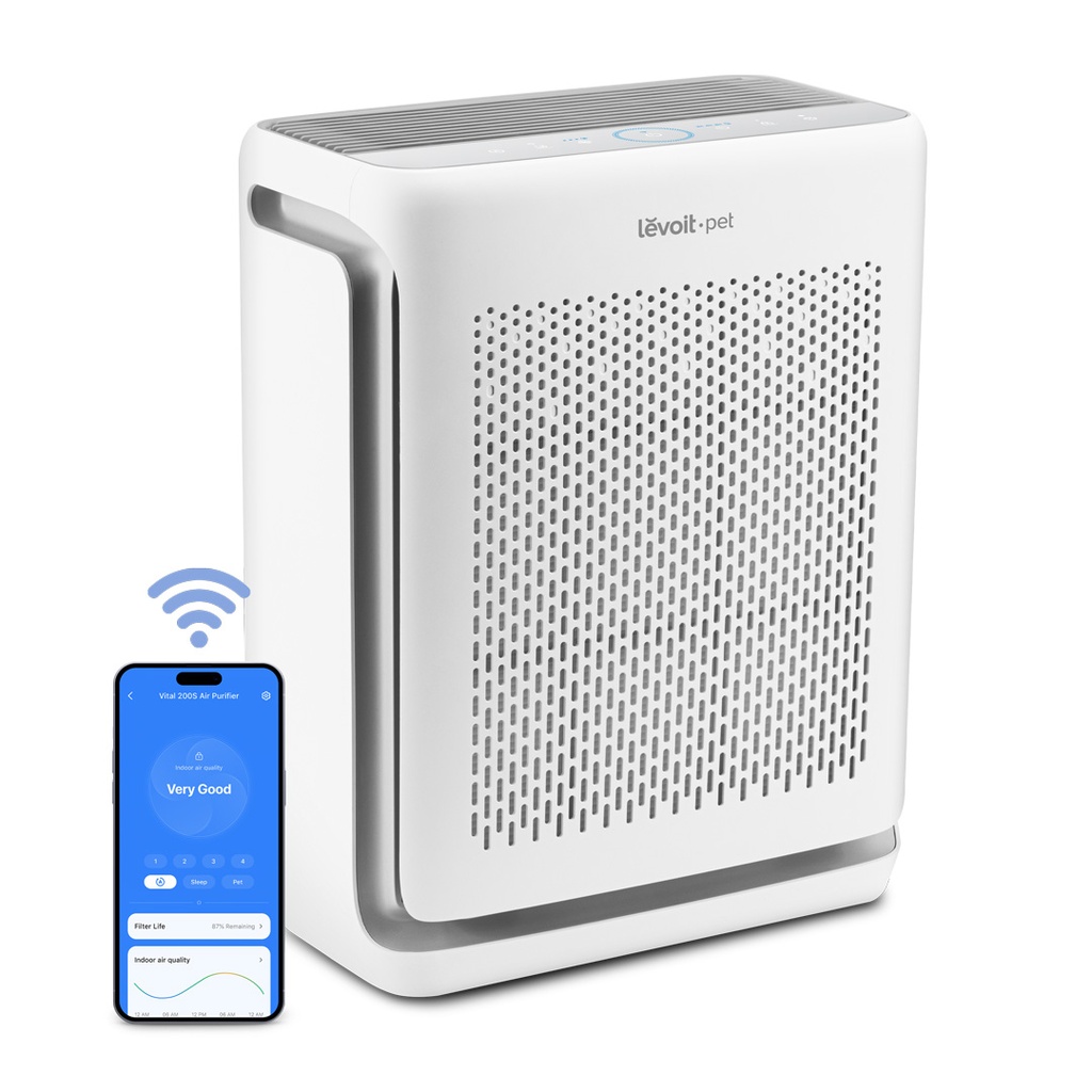 [990345] מטהר אוויר חכם LEVOIT Vital 200S. Smart Air Purifier. סינון 3 שלבי. מצב חיות מחמד. עד 167 מ״ר
