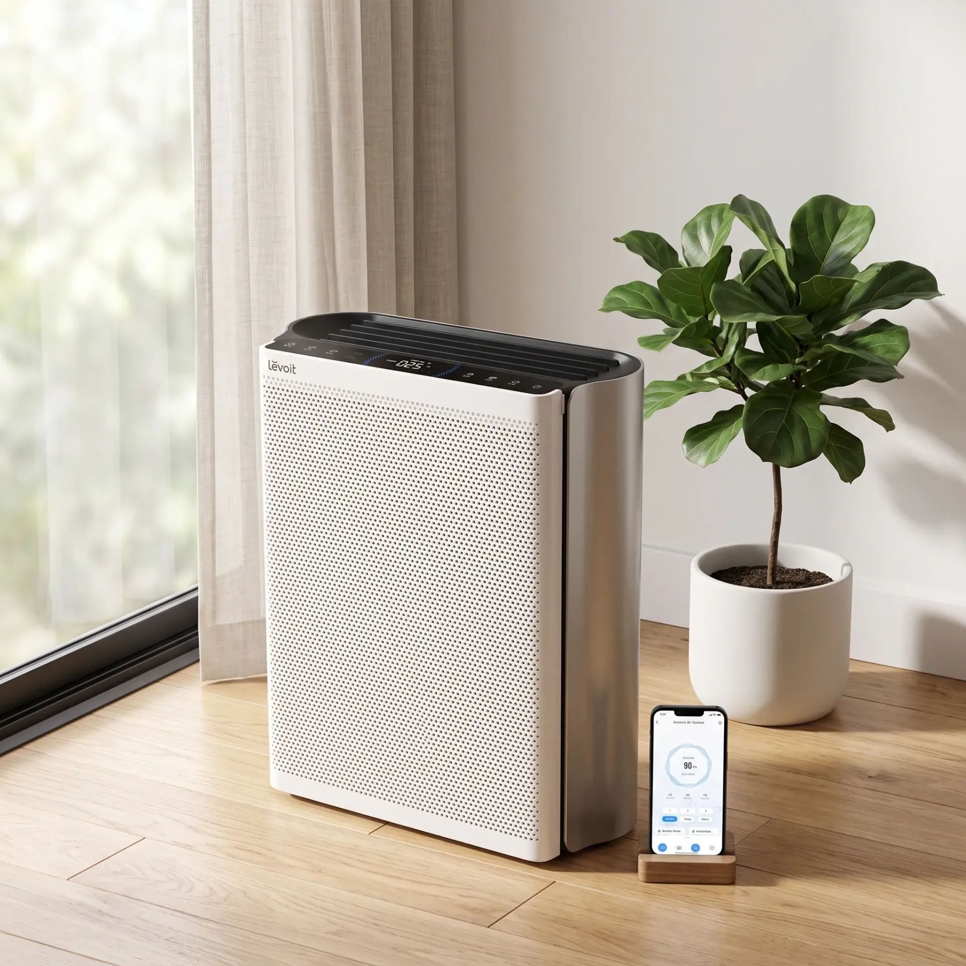 [990361] מטהר אוויר חכם LEVOIT Everestair EL551S. Smart Air Purifier. CADR 612 מ״ק/ש. מסך OLED. עד 140 מ״ר
