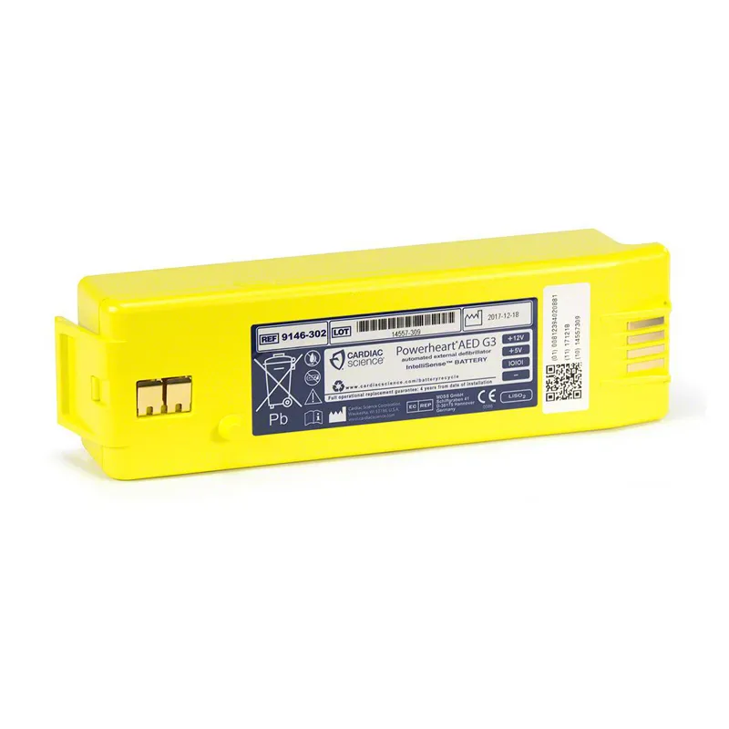 סוללה לדפיברילטור Cardiac Science Powerheart G3. Battery for AED. חיי מדף 4-5 שנים. להחלפה פשוטה. ס.מדיק יבוא