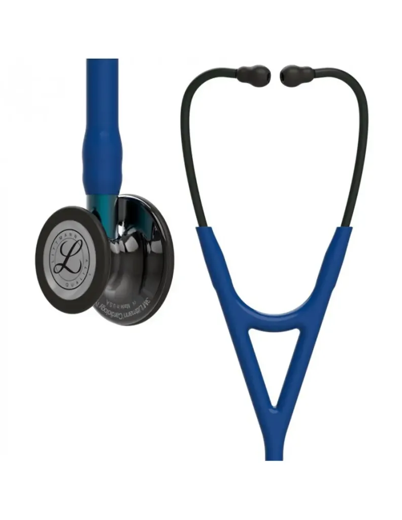 [261407] סטטוסקופ ליטמן 3M™ קרדיולוגי IV. 3M™ Littmann® Cardiology IV™ Stethoscope. צבע כחול נייבי מושחר גימור עשן. Navy Blue Smoke Finish. דגם 6202. ראש כפול. אחריות יצרן 5 שנים. יבוא רשמי לישראל.