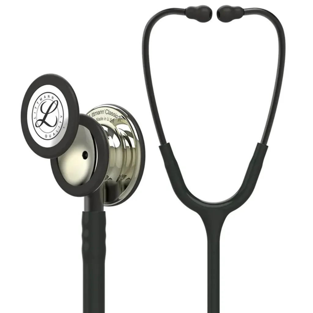 [260827] סטטוסקופ ליטמן 3M קלאסיק III. 3M™ Littmann® Classic III™ Stethoscope. צבע שחור גימור שמפניה. Black color, champagne finish. דגם 5861. ממברנה כפולה. אחריות יצרן 5 שנים . יבוא רשמי לישראל.