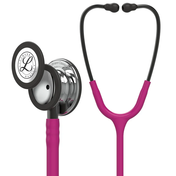 [260828] סטטוסקופ ליטמן 3M קלאסיק III. 3M™ Littmann® Classic III™ Stethoscope. צבע סגול פטל מושחר גימור ראי . Raspberry purple color, black metal, mirror finish. דגם 5862. ממברנה כפולה. אחריות יצרן 5 שנים . יבוא רשמי לישראל.