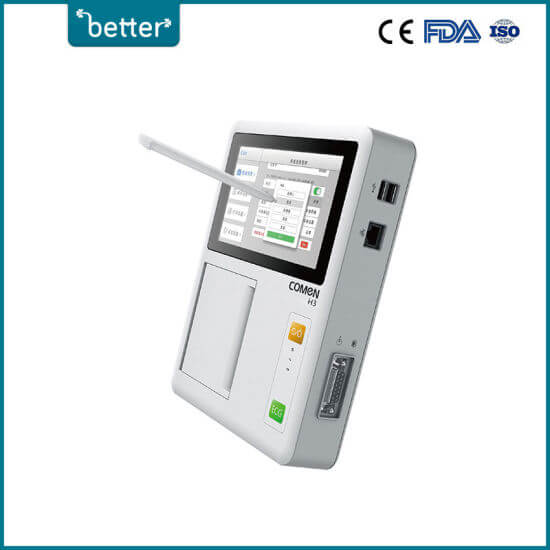 [460035] מכשיר א.ק.ג 3 ערוצים Comen H3. מסך מגע 6.2". זיכרון 40,000. ADC 24bit. CMRR 110dB. ס.מדיק יבוא