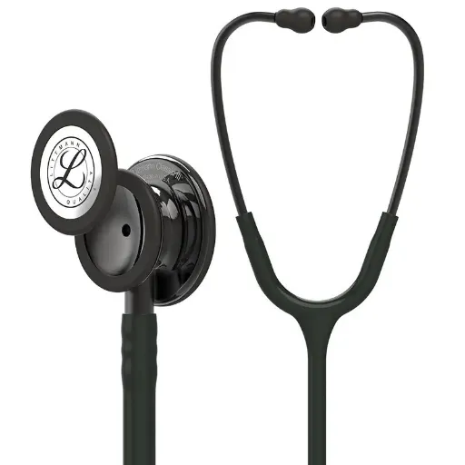 [260852] סטטוסקופ ליטמן 3M קלאסיק III. 3M™ Littmann® Classic III™ Stethoscope. צבע בלאק אדישן גימור עשן. Black Edition color, smoke finish. דגם 5811. ממברנה כפולה. אחריות יצרן 5 שנים. יבוא רשמי לישראל.