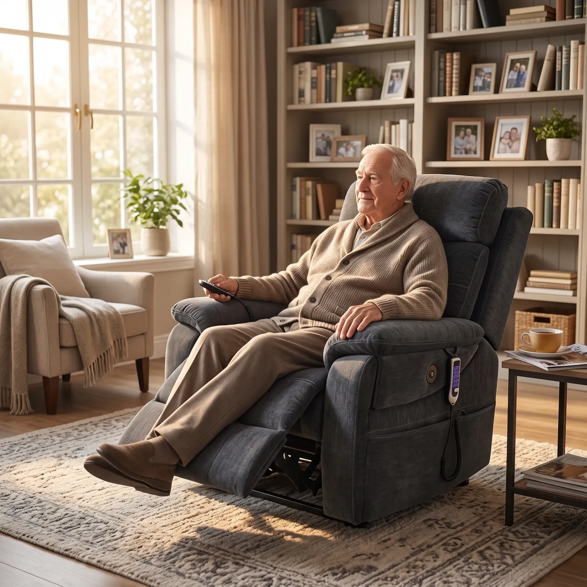 כורסת קימה חשמלית וכורסת טלוויזיה LUXURY. Electric Lift Recliner. 5 מנועים גרמניים. מצב ZERO GRAVITY. עיסוי מובנה. Heavy Duty עד 250 ק"ג